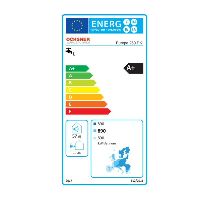 OCHSNER Warmwasserwärmepumpe Europa 250 DK Luft Abluft mit 250 l 2